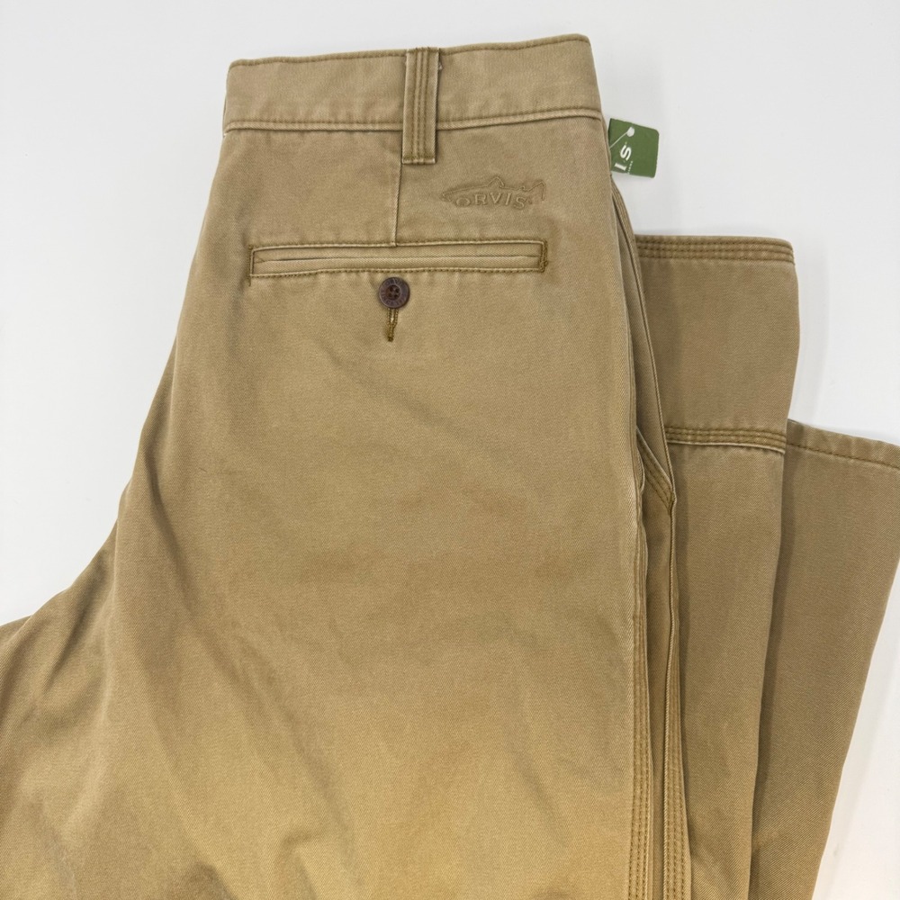 Orvis Trout Bum Mens 32x32 Khaki Tan Cotton Twill Straight Leg Chino Pants NEW